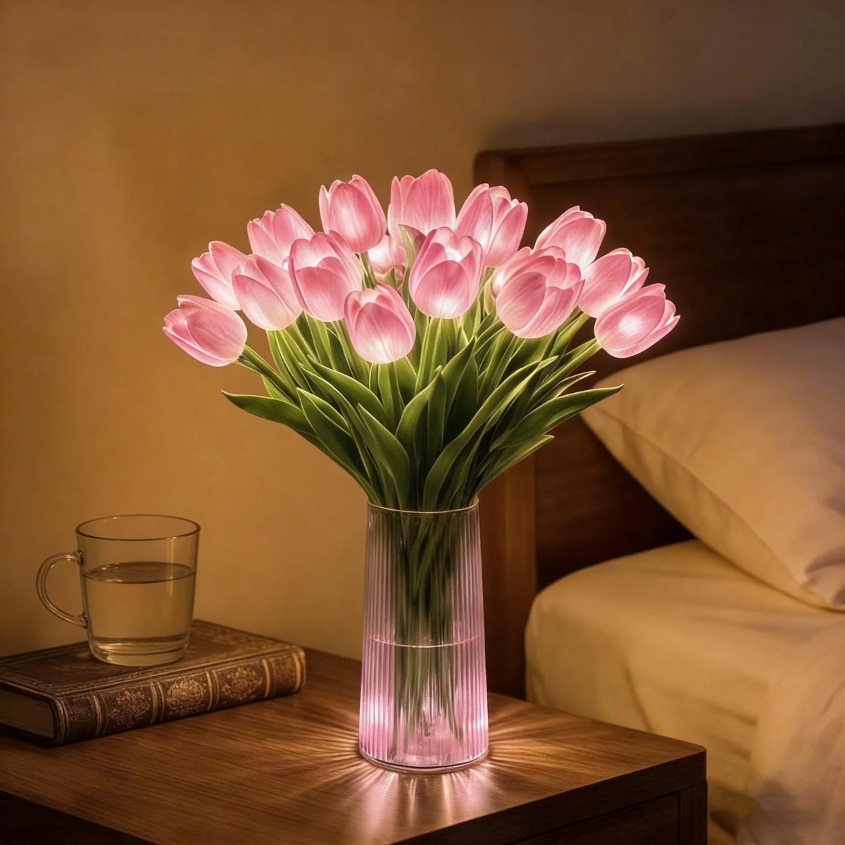 Tulip Bouquet LED Warm Glow 15 Flowers Flexible Stems