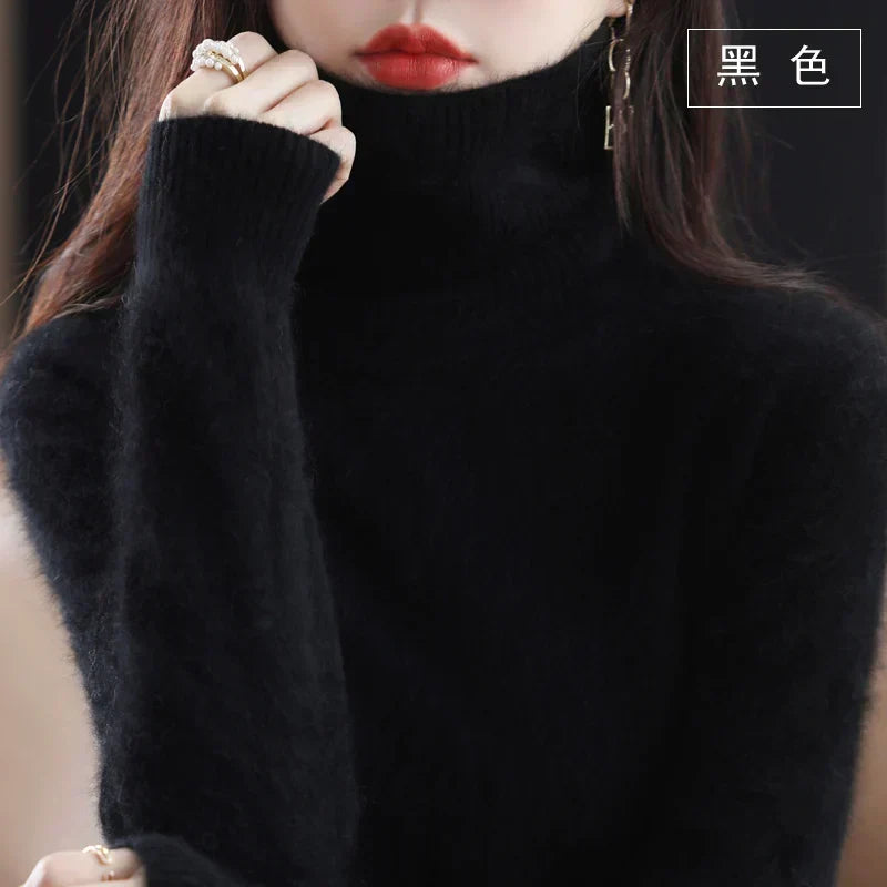 Turtleneck Sweater 100% Cashmere Lightweight Fitted Silhouette