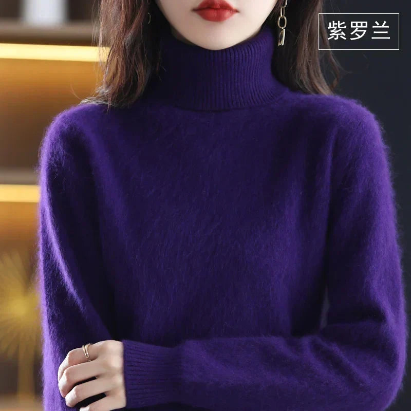 Turtleneck Sweater 100% Cashmere Lightweight Fitted Silhouette