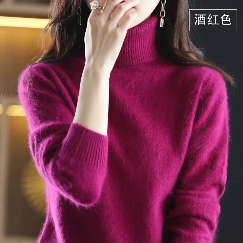 Turtleneck Sweater 100% Cashmere Lightweight Fitted Silhouette