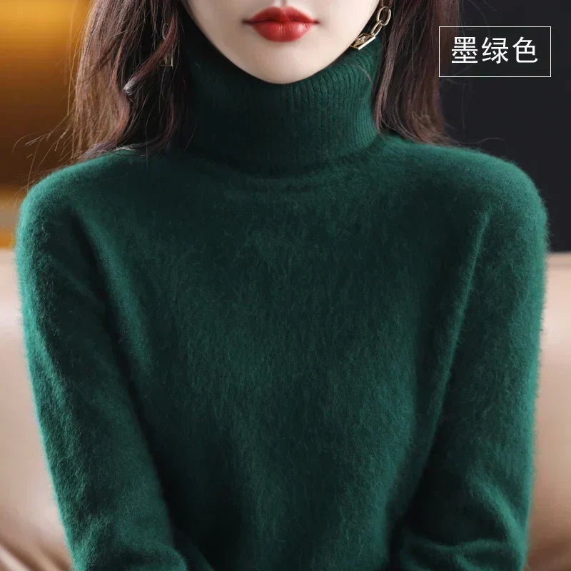 Turtleneck Sweater 100% Cashmere Lightweight Fitted Silhouette