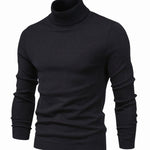 Turtleneck Sweater Men's Slim Fit Ribbed Collar & Cuffs