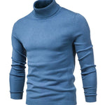 Turtleneck Sweater Men's Slim Fit Ribbed Collar & Cuffs