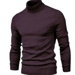 Turtleneck Sweater Men's Slim Fit Ribbed Collar & Cuffs