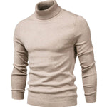 Turtleneck Sweater Men's Slim Fit Ribbed Collar & Cuffs