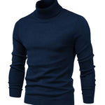 Turtleneck Sweater Men's Slim Fit Ribbed Collar & Cuffs