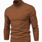 Turtleneck Sweater Men's Slim Fit Ribbed Collar & Cuffs