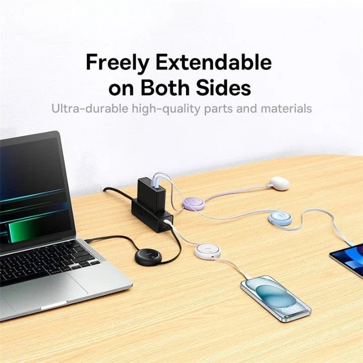 USB-C Charging Cable Retractable 6A Fast Charging
