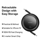 USB-C Charging Cable Retractable 6A Fast Charging