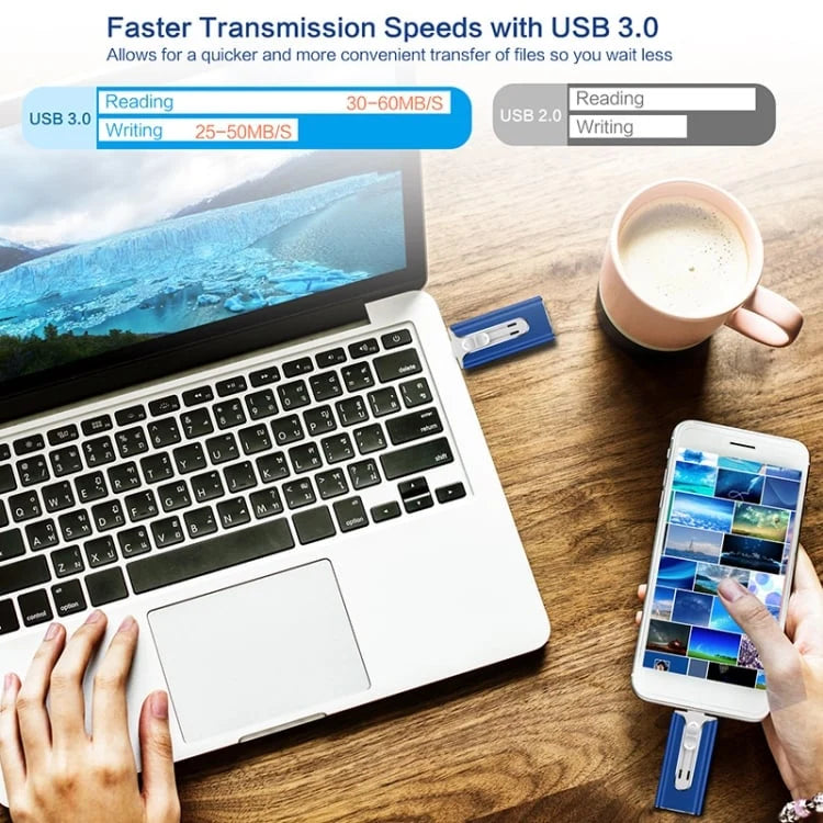 USB Flash Drive 4-in-1 Multi-Device USB 3.0