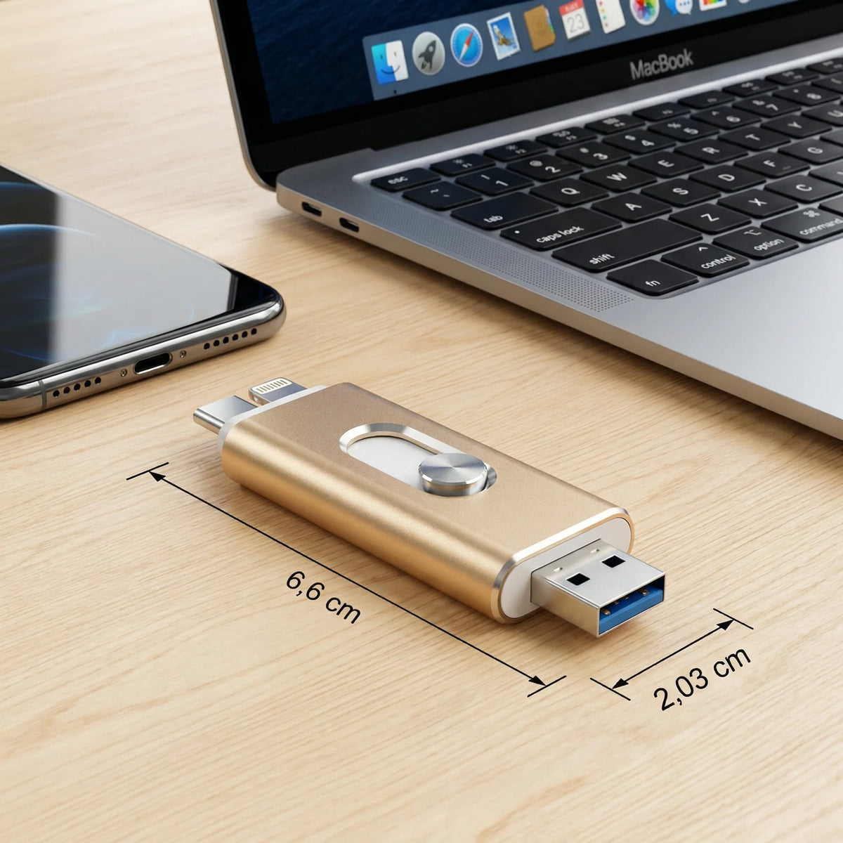 USB Flash Drive USB 3.0 Type-C OTG Foldable Metal