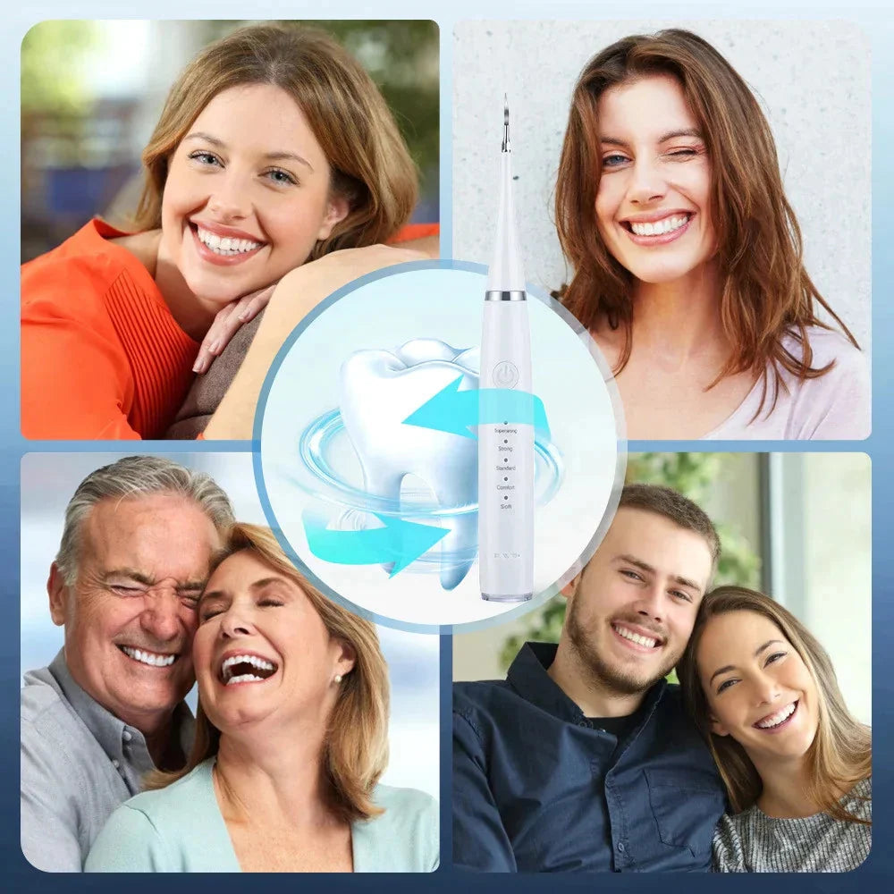 Ultrasonic Tooth Cleaner Waterproof 3 Interchangeable Heads