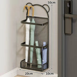 Umbrella Holder Vertical Metal Grid Removable Drip Tray Space-Saving