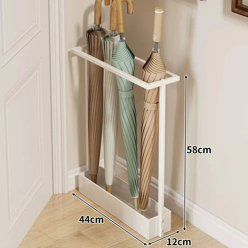 Umbrella Holder Vertical Metal Grid Removable Drip Tray Space-Saving