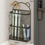Umbrella Holder Vertical Metal Grid Removable Drip Tray Space-Saving