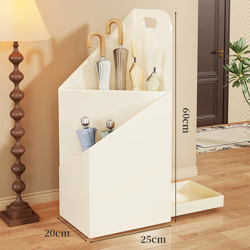 Umbrella Stand Dual Compartments Slim Space-Saving Design
