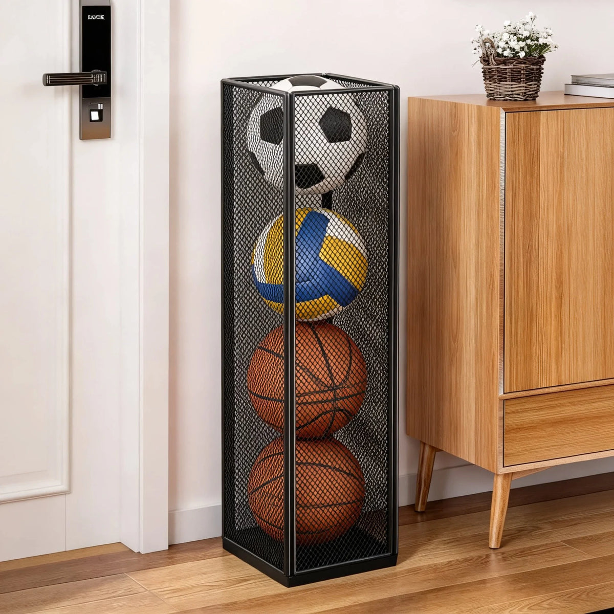 Umbrella Stand Powder-Coated Metal Mesh Ventilated Compact Organizer
