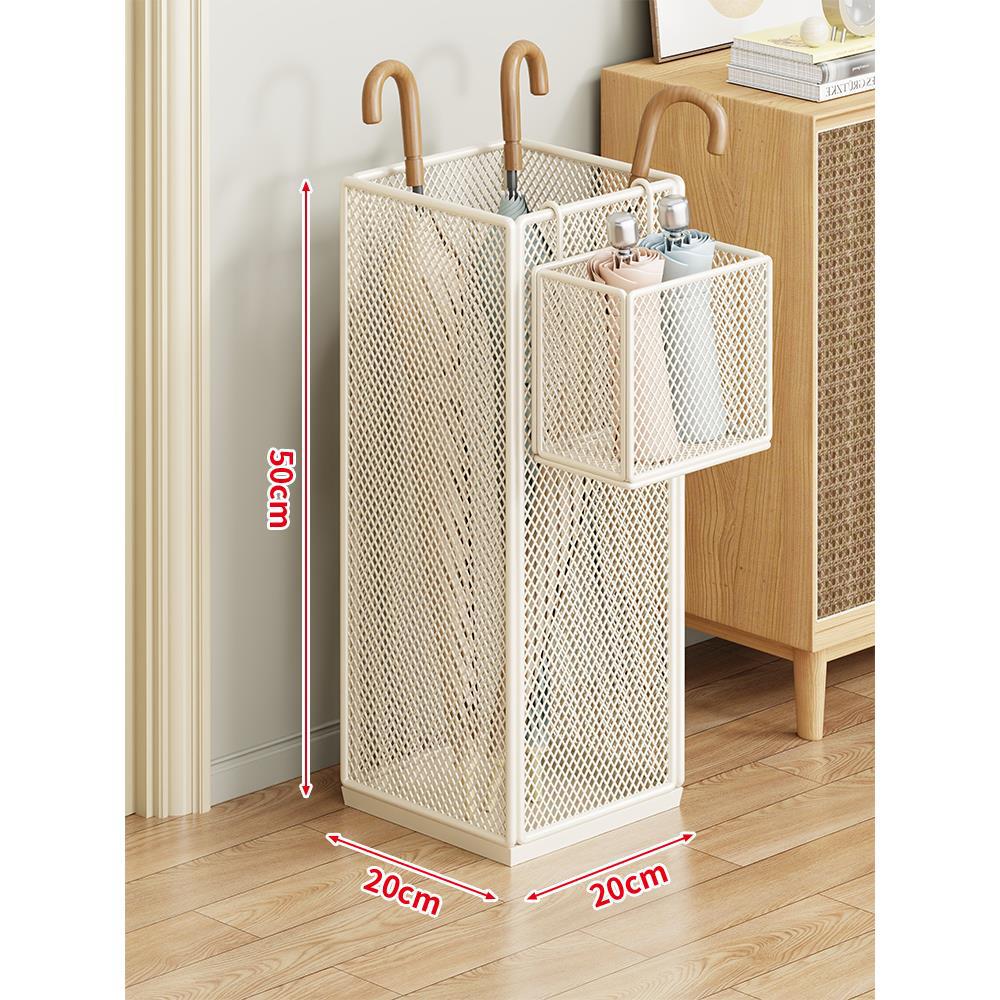 Umbrella Stand Powder-Coated Metal Mesh Ventilated Compact Organizer