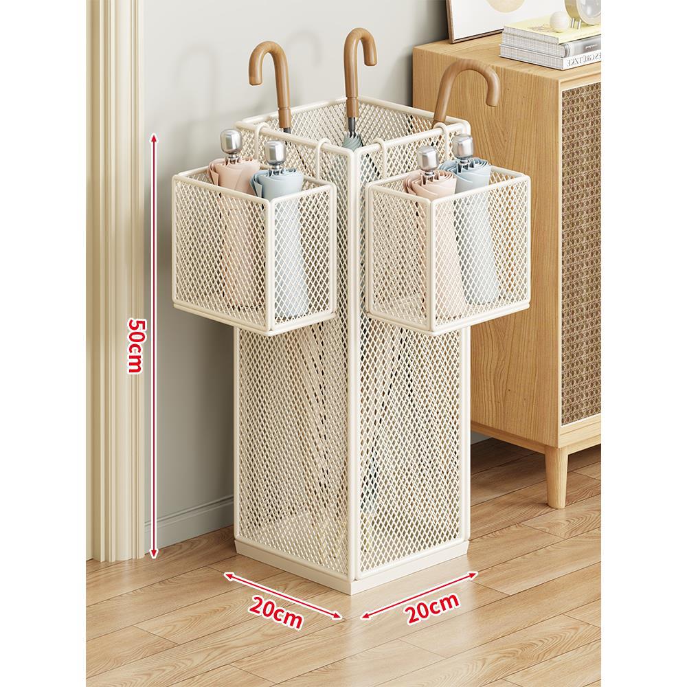 Umbrella Stand Powder-Coated Metal Mesh Ventilated Compact Organizer