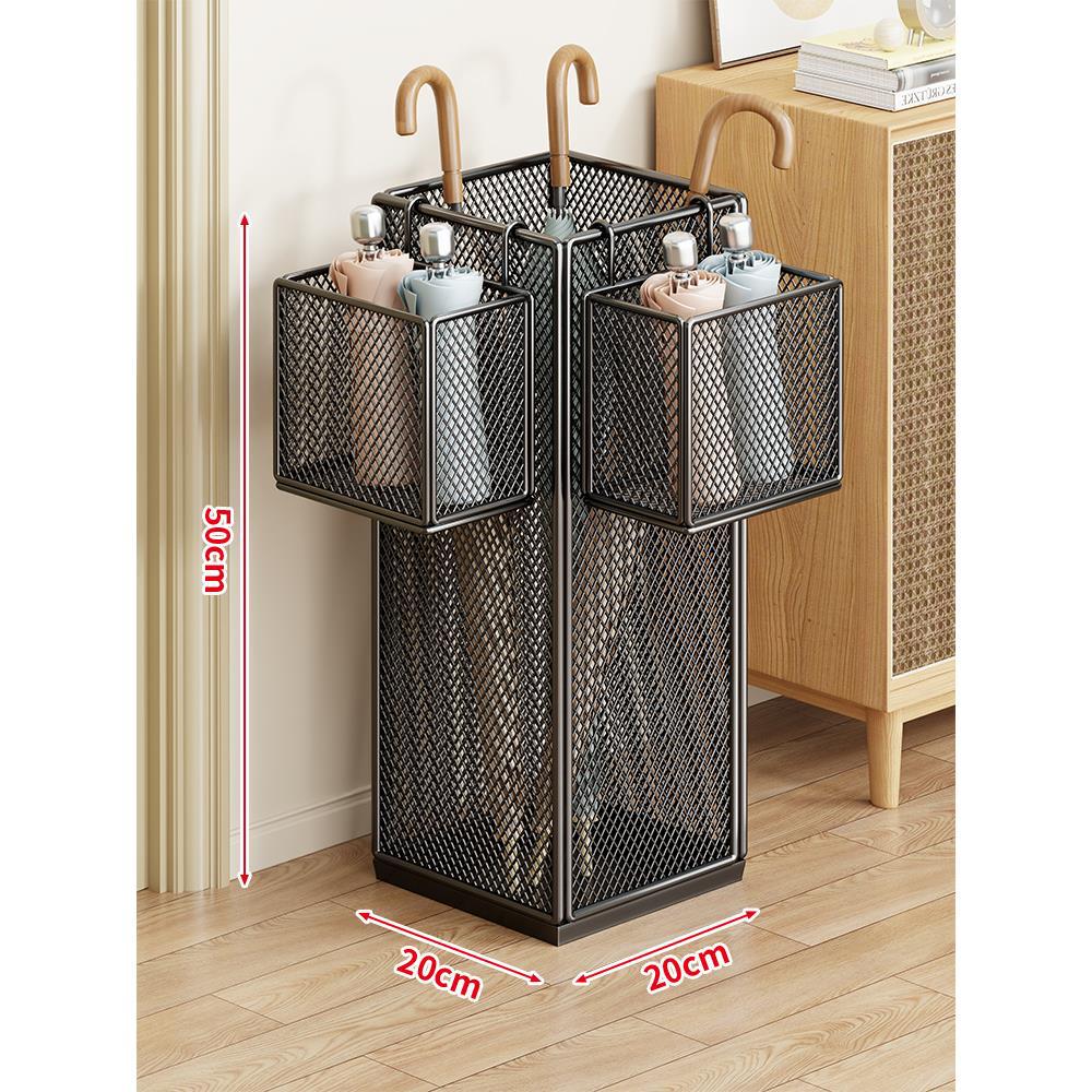 Umbrella Stand Powder-Coated Metal Mesh Ventilated Compact Organizer