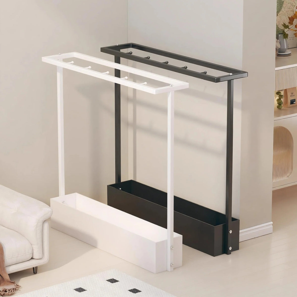 Umbrella Stand Steel Removable Drip Tray Space-Saving