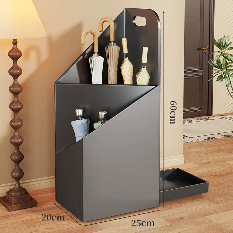 Umbrella Stand Tiered Organizer With Drainage Tray & Carry Handle