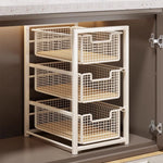 Under-Cabinet Organizer Sliding Mesh Baskets Rust-Resistant Steel