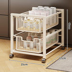 Under-Cabinet Organizer Sliding Mesh Baskets Rust-Resistant Steel