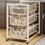 Under-Cabinet Organizer Sliding Mesh Baskets Rust-Resistant Steel