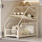 Under-Cabinet Organizer Sliding Mesh Baskets Rust-Resistant Steel