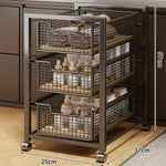 Under-Cabinet Organizer Sliding Mesh Baskets Rust-Resistant Steel