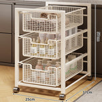 Under-Cabinet Organizer Sliding Mesh Baskets Rust-Resistant Steel