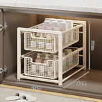 Under-Cabinet Organizer Sliding Mesh Baskets Rust-Resistant Steel