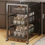 Under-Cabinet Organizer Sliding Mesh Baskets Rust-Resistant Steel
