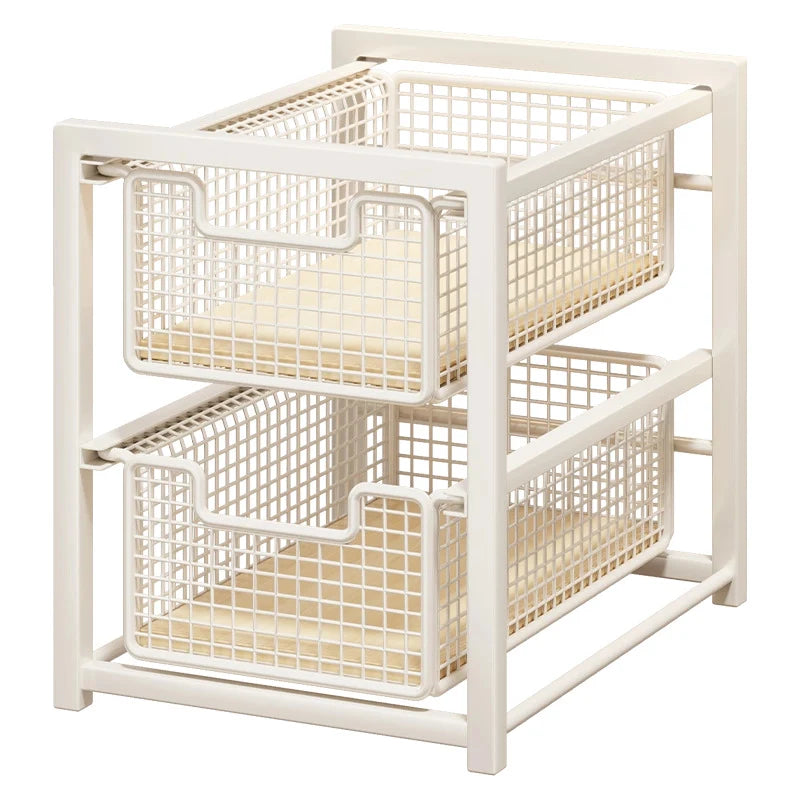 Under-Cabinet Organizer Sliding Mesh Baskets Rust-Resistant Steel