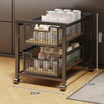 Under-Cabinet Organizer Sliding Mesh Baskets Rust-Resistant Steel