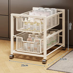 Under-Cabinet Organizer Sliding Mesh Baskets Rust-Resistant Steel