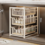 Under-Cabinet Organizer Sliding Mesh Baskets Rust-Resistant Steel