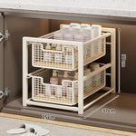 Under-Cabinet Organizer Sliding Mesh Baskets Rust-Resistant Steel