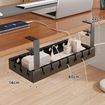 Under-Desk Cable Management Tray Adjustable Clamp Mount Adjustable Length