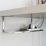 Under-Desk Cable Management Tray Adjustable Clamp-On Tool-Free