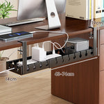 Under-Desk Cable Management Tray Adjustable Clamp-On Tool-Free