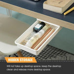 Under-Desk Drawer Slim Self-Adhesive Concealed Storage