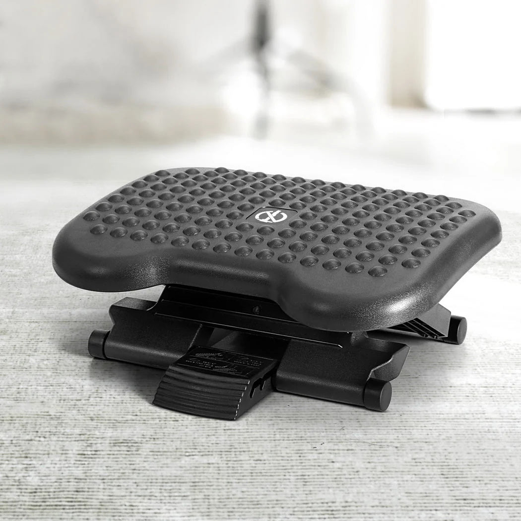 Under-Desk Foot Rest Adjustable Tilt Acupressure Surface & Non-Slip Base