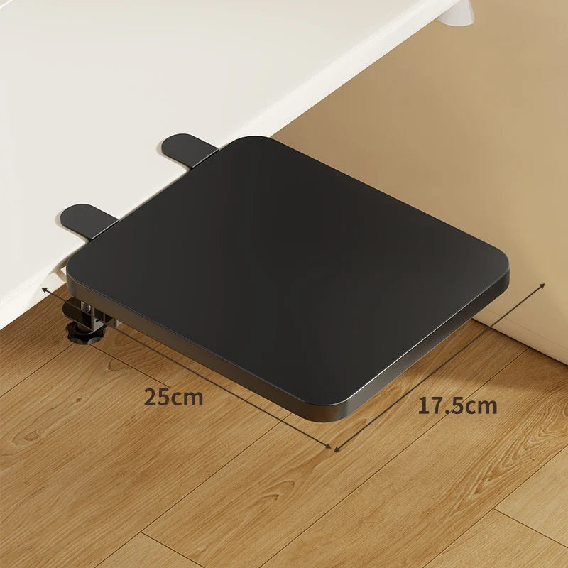 Under-Desk Keyboard Tray Bamboo Clamp-On Pull-Out