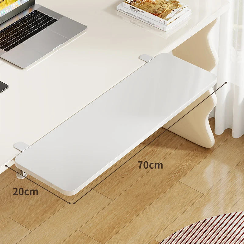 Under-Desk Keyboard Tray Bamboo Clamp-On Pull-Out
