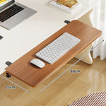 Under-Desk Keyboard Tray Bamboo Clamp-On Pull-Out