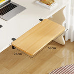 Under-Desk Keyboard Tray Bamboo Clamp-On Pull-Out