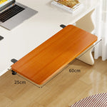 Under-Desk Keyboard Tray Bamboo Clamp-On Pull-Out