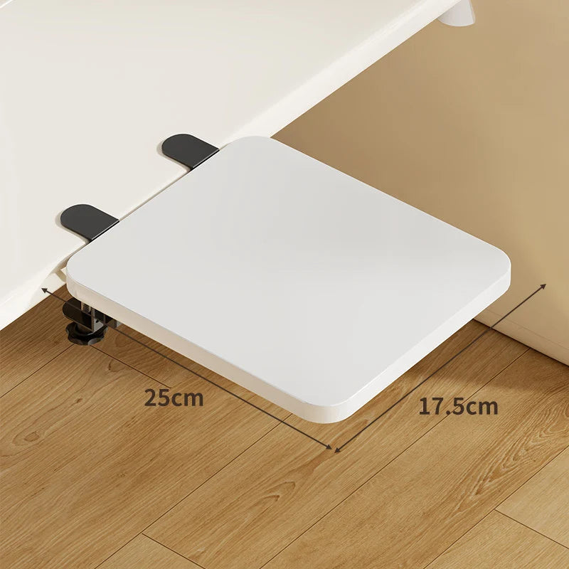 Under-Desk Keyboard Tray Bamboo Clamp-On Pull-Out